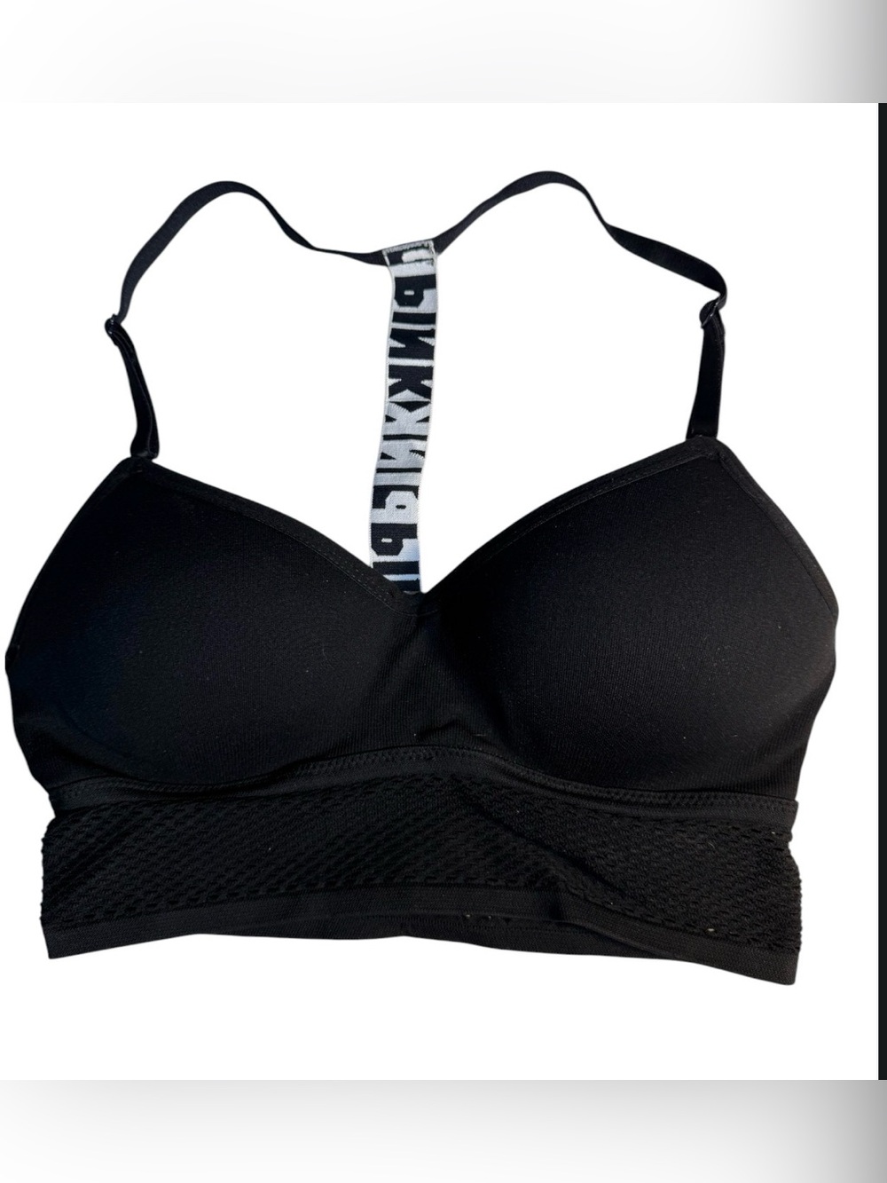 Victoria's Secret PINK T-back Mesh Band Wireless Bra Bralette Sz(XS)